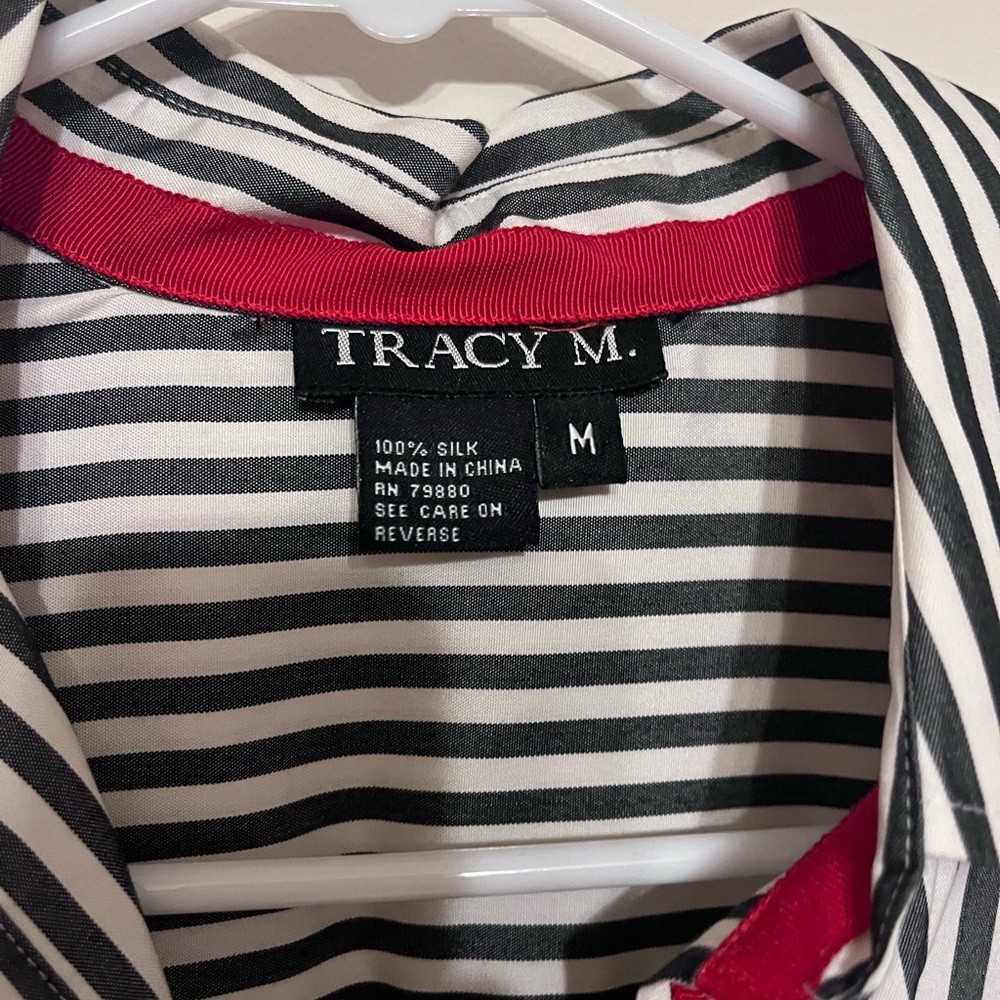 Black and White Striped Button-Up Shirt - Picture 3 of 3